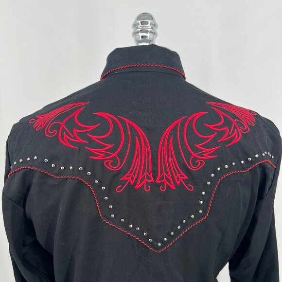 Scully‎ Western Pearl Snap Shirt Mens Size S Embroidered Cowboy Rodeo Country - Picture 5 of 11